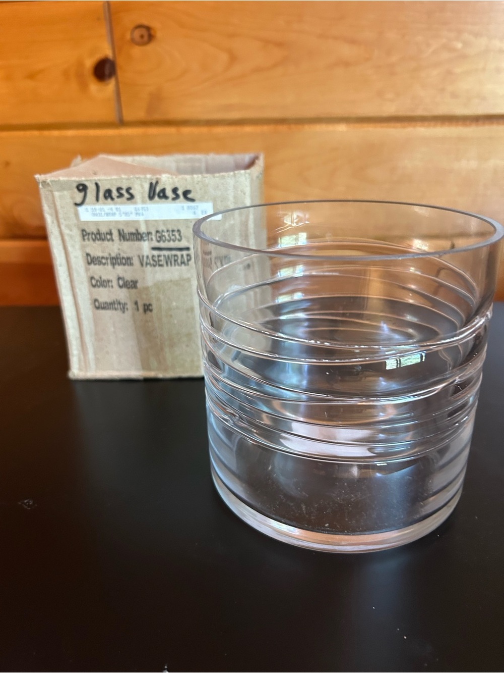 Clear Glass Vasewrap Decorative Vase - Modern Ribbed Design